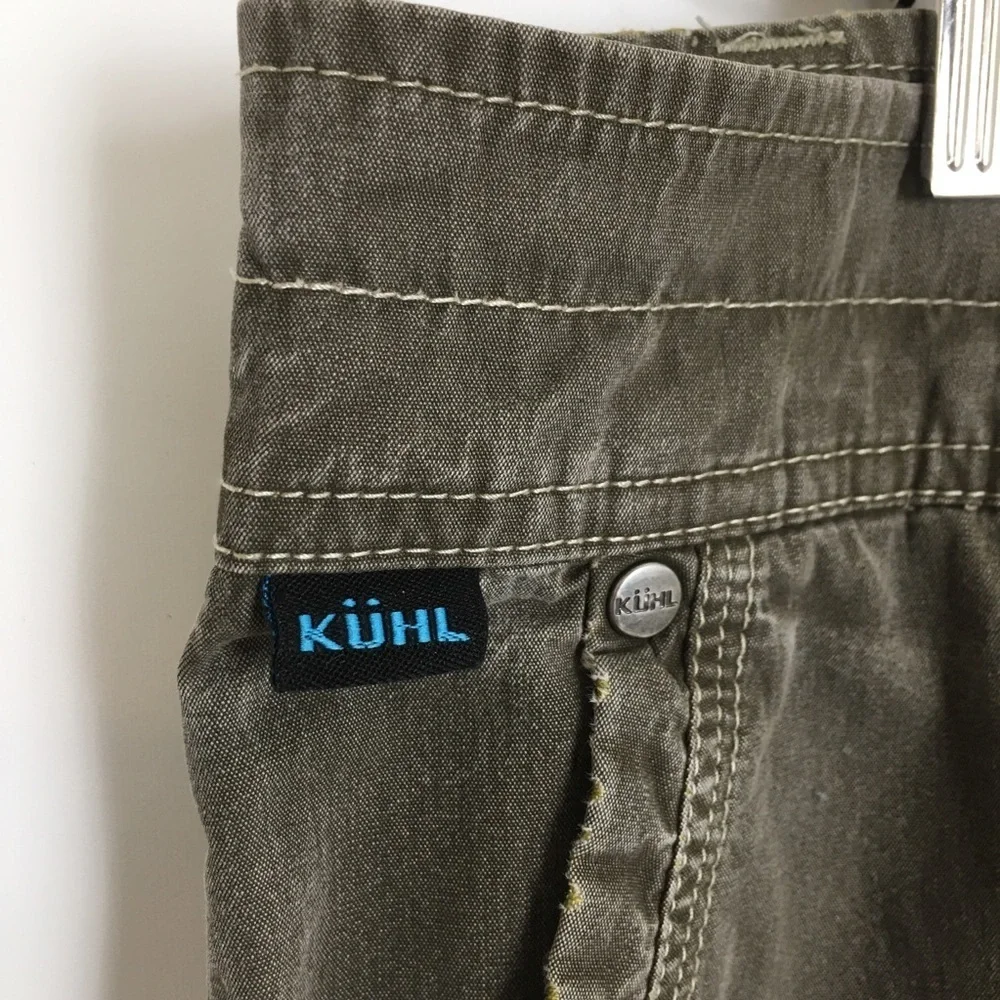 Kuhl Mens Cargo Shorts Green Taupe Size 38